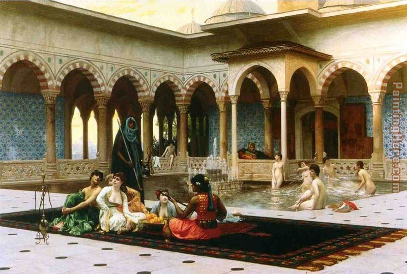 The Harem on the Terrace painting - Jean-Leon Gerome The Harem on the Terrace art painting